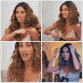 a collage of four pictures of a woman with a caption that says ' ariel '