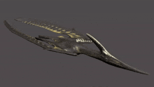 a 3d rendering of a dinosaur with a long beak