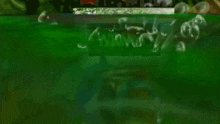 a video game character is being attacked by a bulldog with a sign that says wrong in the background .