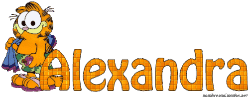 Alexandra Alexandra Name Sticker - Alexandra Alexandra Name Garfield Stickers
