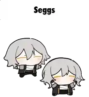a couple of cartoon characters sitting next to each other with the word seggs written above them .