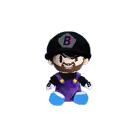 a stuffed toy with the letter b on its hat