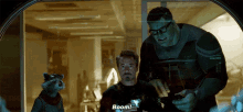 a scene from the movie avengers endgame with tony stark and hulk