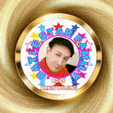 a picture of a man in a circle that says boss arnis wujing