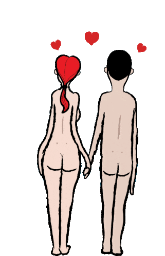 Downsign True Love Sticker - Downsign True Love Adam And Eve Stickers