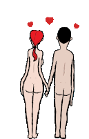 Downsign True Love Sticker - Downsign True Love Adam And Eve Stickers