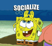 SpongeBob socialize rainbow GIF.