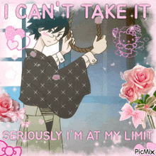 a picture of a man hanging himself with the words " i can t take it seriously i 'm at my limit "
