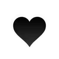 a black heart with a red rose inside