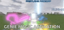 a screenshot of a video game with the words genie magic activation