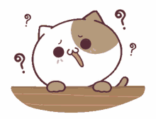 cat cat sticker question marks line sticker confused