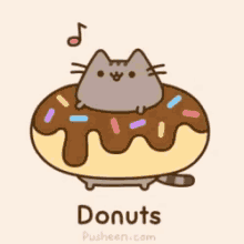 Donuts Pusheen GIF - Donuts Pusheen Cat GIFs