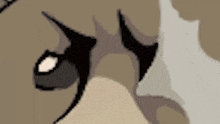a close up of a cartoon bear 's face