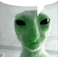 Alien Cat Speech Bubble Sticker - Alien Cat Alien Cat Stickers