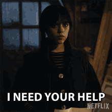 I Need Your Help Wednesday Addams GIF - I Need Your Help Wednesday Addams Jenna Ortega GIFs