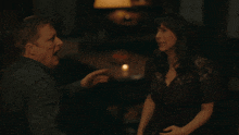 a man and a woman are standing next to each other with the words i haven t touched her cloaca