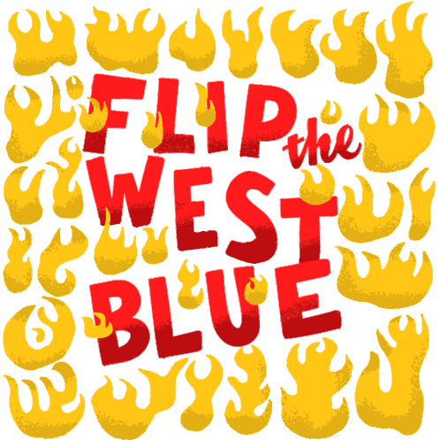 Flip The West Blue Senate Sticker - Flip The West Blue Flip The West Senate Stickers