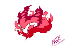 a drawing of a cartoon character with the name nebi written on the bottom