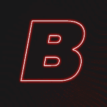 the letter b is glowing in the dark