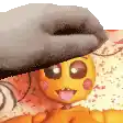 a close up of a cartoon character wearing a hat and sticking out its tongue .