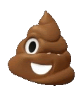 a pile of brown poop with a smiling face .