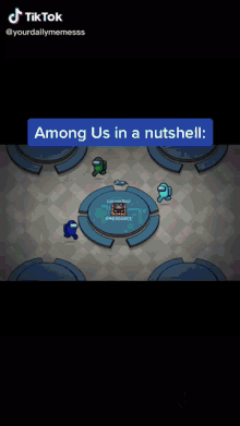 among us in a nutshell written on a cartoon