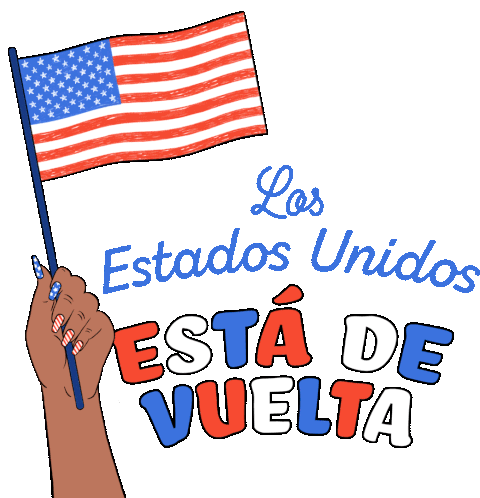 Los Estados Unidos Estáde Vuelta Flag Sticker - Los Estados Unidos Estáde Vuelta Flag Usa Stickers