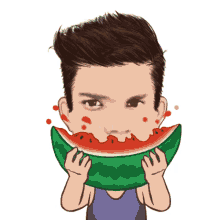 santosh dawar hungry eat watermelon