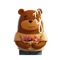 a sticker of a woman holding a bouquet of flowers with the letter o on it