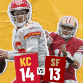 two football players one from kc and one from sf are shown