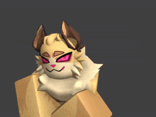 a 3d drawing of a cat with a very angry face