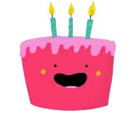 a cartoon illustration of a birthday cake with three candles and the website zupto.com below it