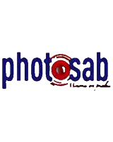 a logo for photosab with a red circle around the word