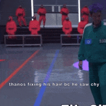 thanos fixing his hair bc he saw chiy