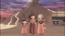 a cartoon drawing of a man a woman and a child