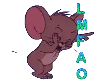 jerry from tom and jerry is laughing and pointing