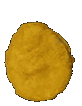 a pixel art of a chicken nugget on a white background