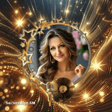 a picture of a woman in a gold frame with the words sozvezdiye.sm