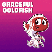 an illustration of a goldfish with the words graceful goldfish above it