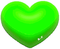 a green heart with the letters a.c written on it