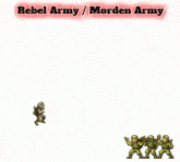 a poster for rebel army / morden army shows soldiers and robots