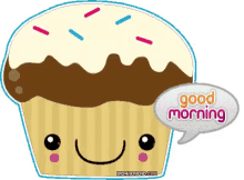good morning cupcake greeting smile