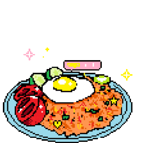 Fried Rice With Heart Sticker - Tukang Bubur Naik Nintendo Lunch Rice Stickers