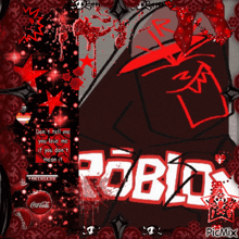 a picture of roblox with a coca cola icon