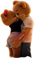 a couple of teddy bears kissing with anita cruz written on the arm of one of them