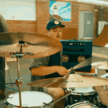Playing The Drums Sam Checkoway GIF - Playing The Drums Sam Checkoway Born Without Bones GIFs