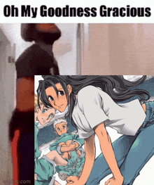 a meme that says oh my goodness gracious with a picture of a woman