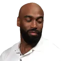 a bald man with a beard says same