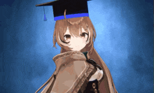 a girl in a graduation cap and cape