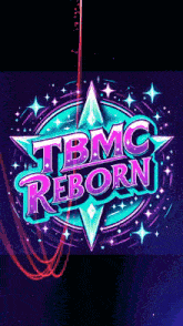 a logo for tbmc reborn with a star and stars
